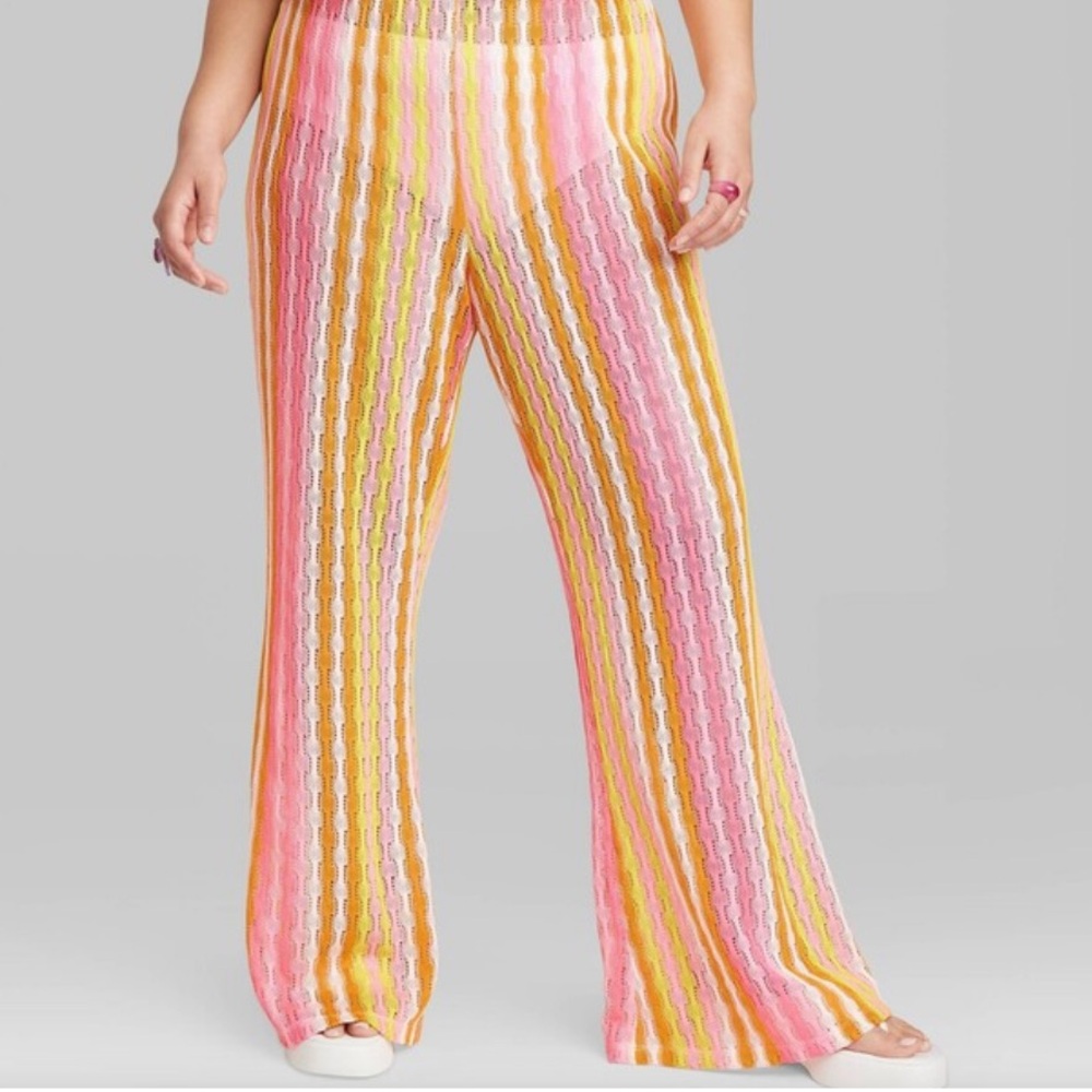 NWOT Wild Fable Pink and Yellow Swim Coverup